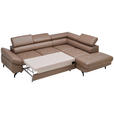 ECKSOFA in Echtleder Haselnussfarben  - Schwarz/Haselnussfarben, Design, Leder/Metall (270/220cm) - Novel