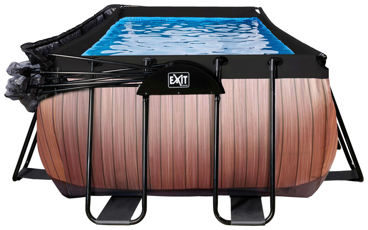 POOL-SET WOOD 540/250/122 cm  - Braun, KONVENTIONELL, Metall (540/250/122cm) - EXIT Toys
