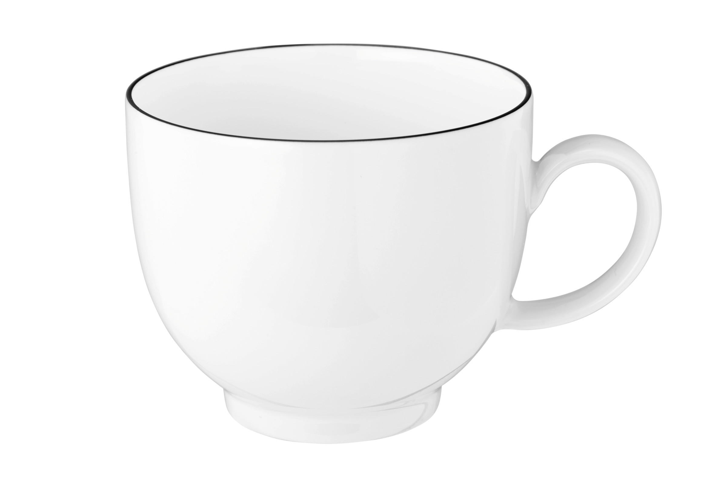 Seltmann Weiden Kaffeetasse Lido Black Line Schwarz, Weiß