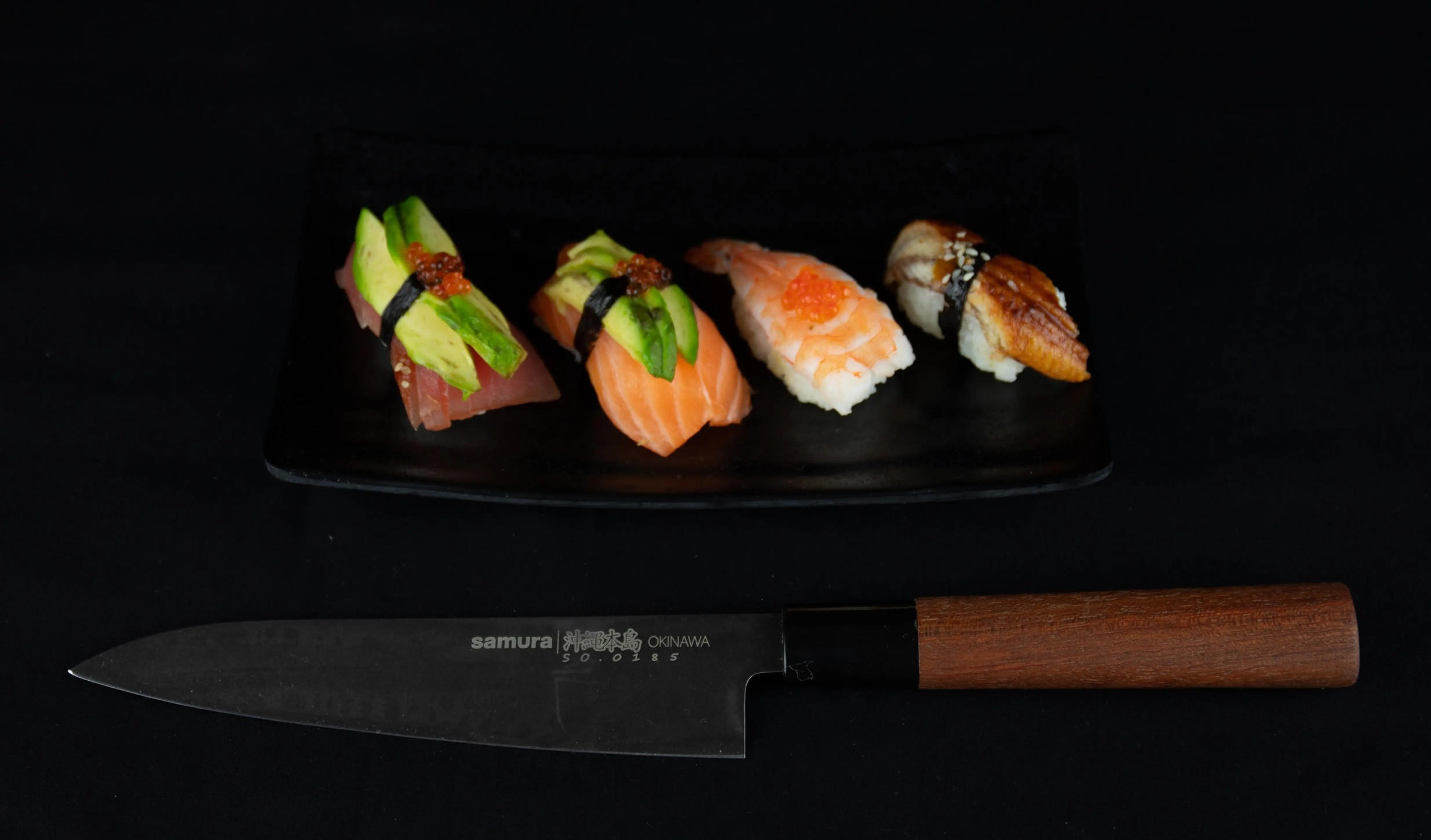 KUHINJSKI NOŽ  Okinawa 32,5/4/2,3 cm           nerjaveče jeklo - črna, Basics, kovina/les (32,5/4/2,3cm) - Samura