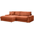 ECKSOFA in Cord Terracotta  - Terracotta/Schwarz, MODERN, Kunststoff/Textil (180/300cm) - Carryhome