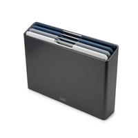 SCHNEIDEBRETT-SET Metall, Kunststoff FOLIO™  - Anthrazit, Basics, Kunststoff/Metall (35,7/7,5/26cm) - Joseph Joseph