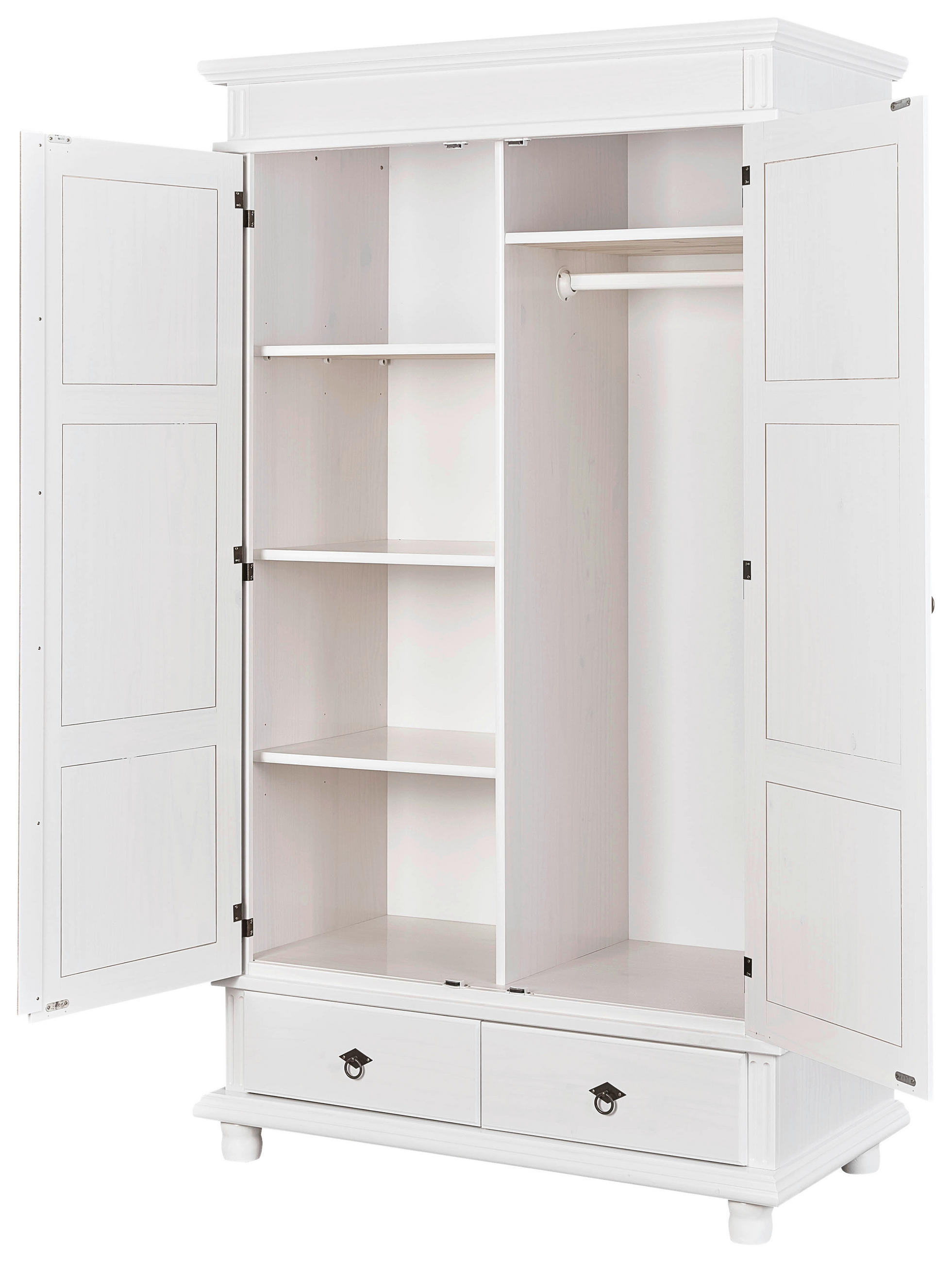 DREHTÜRENSCHRANK 116/199/57 cm 2-türig Weiß  - Weiß, LIFESTYLE (116/199/57cm) - MID.YOU