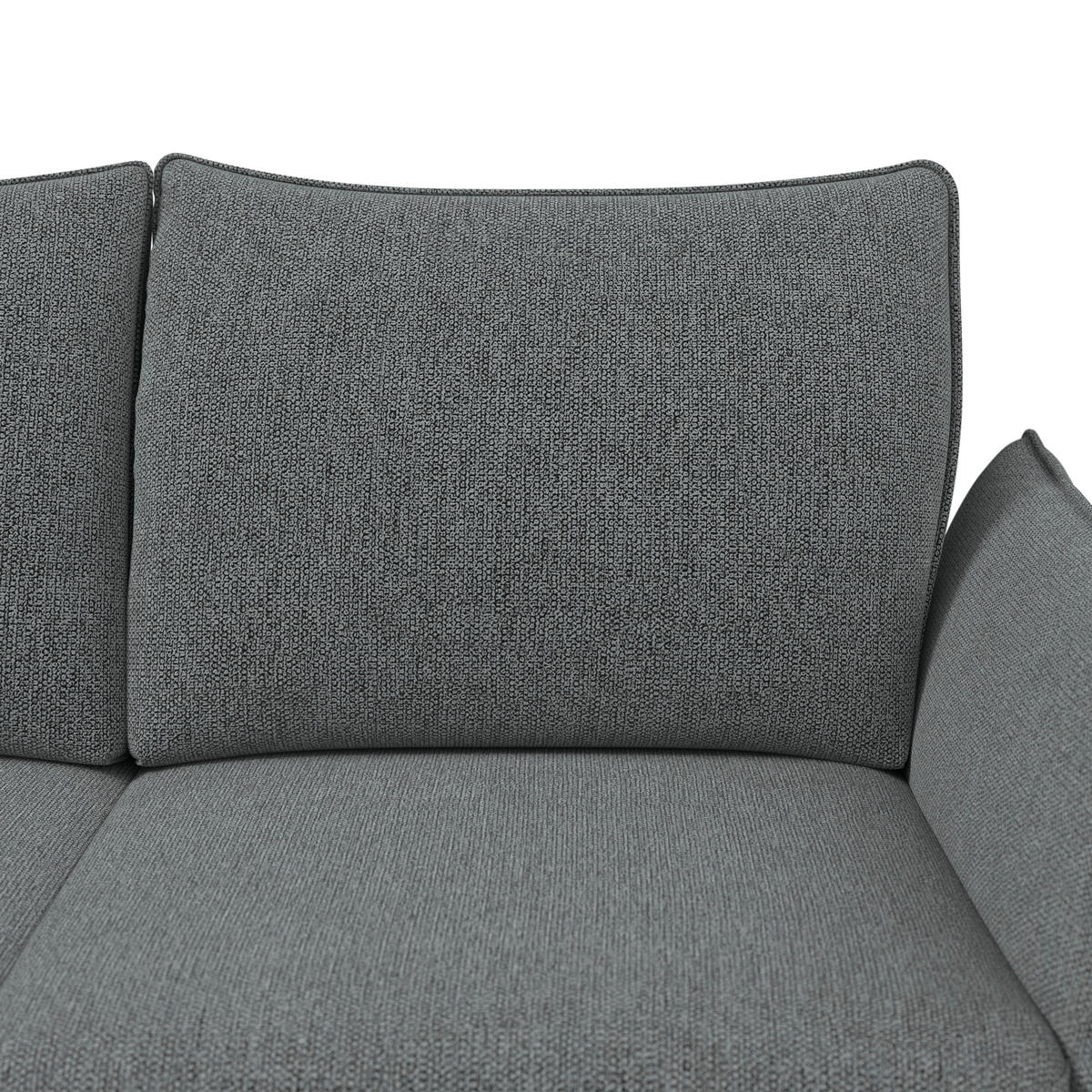 RÉCAMIERE Chenille Dunkelgrau  - Dunkelgrau/Schwarz, Konventionell, Textil/Metall (206/90/92cm) - Elegando