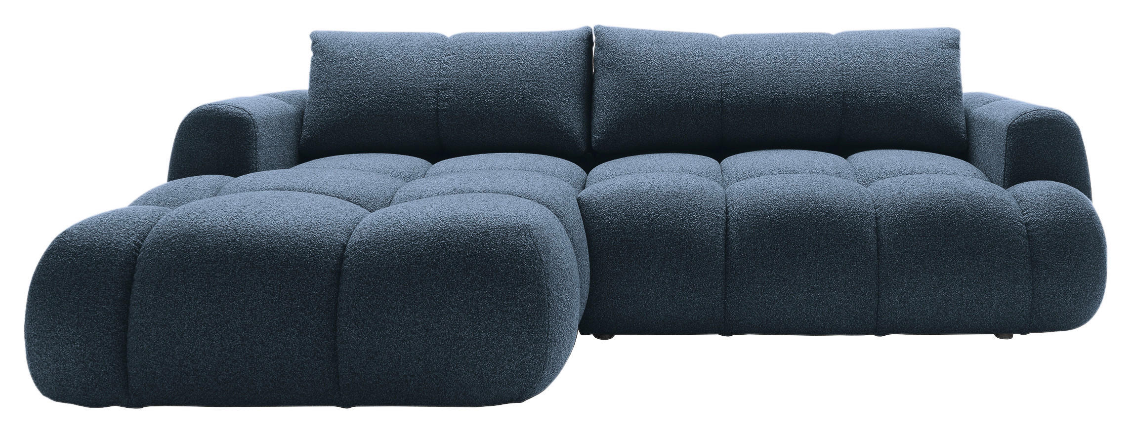 ECKSOFA Dunkelblau Struktur  - Schwarz/Dunkelblau, KONVENTIONELL, Kunststoff/Textil (172/272cm) - Carryhome