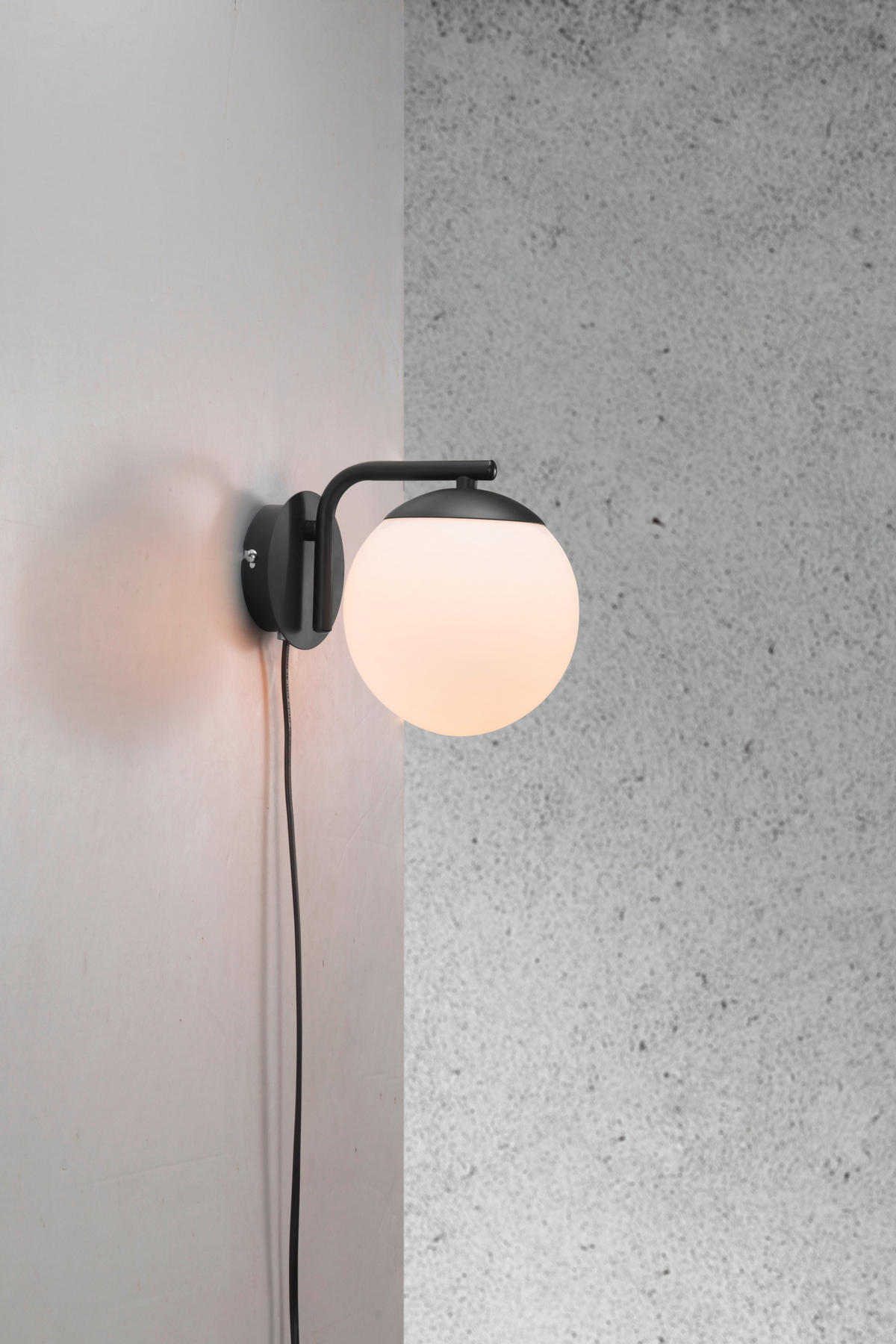 WANDLEUCHTE 16/20 cm   - Schwarz, KONVENTIONELL, Glas/Metall (16/20cm) - Nordlux