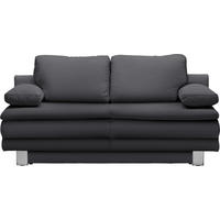 SCHLAFSOFA  mit Fußauswahl, Stoffauswahl Flachgewebe Dunkelgrau  - Chromfarben/Dunkelgrau, Design, Textil/Metall (194/96/86cm) - Novel