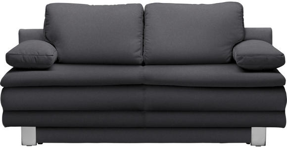 SCHLAFSOFA Flachgewebe Dunkelgrau - Chromfarben/Dunkelgrau, Design, Textil/Metall (194/96/86cm) - Novel