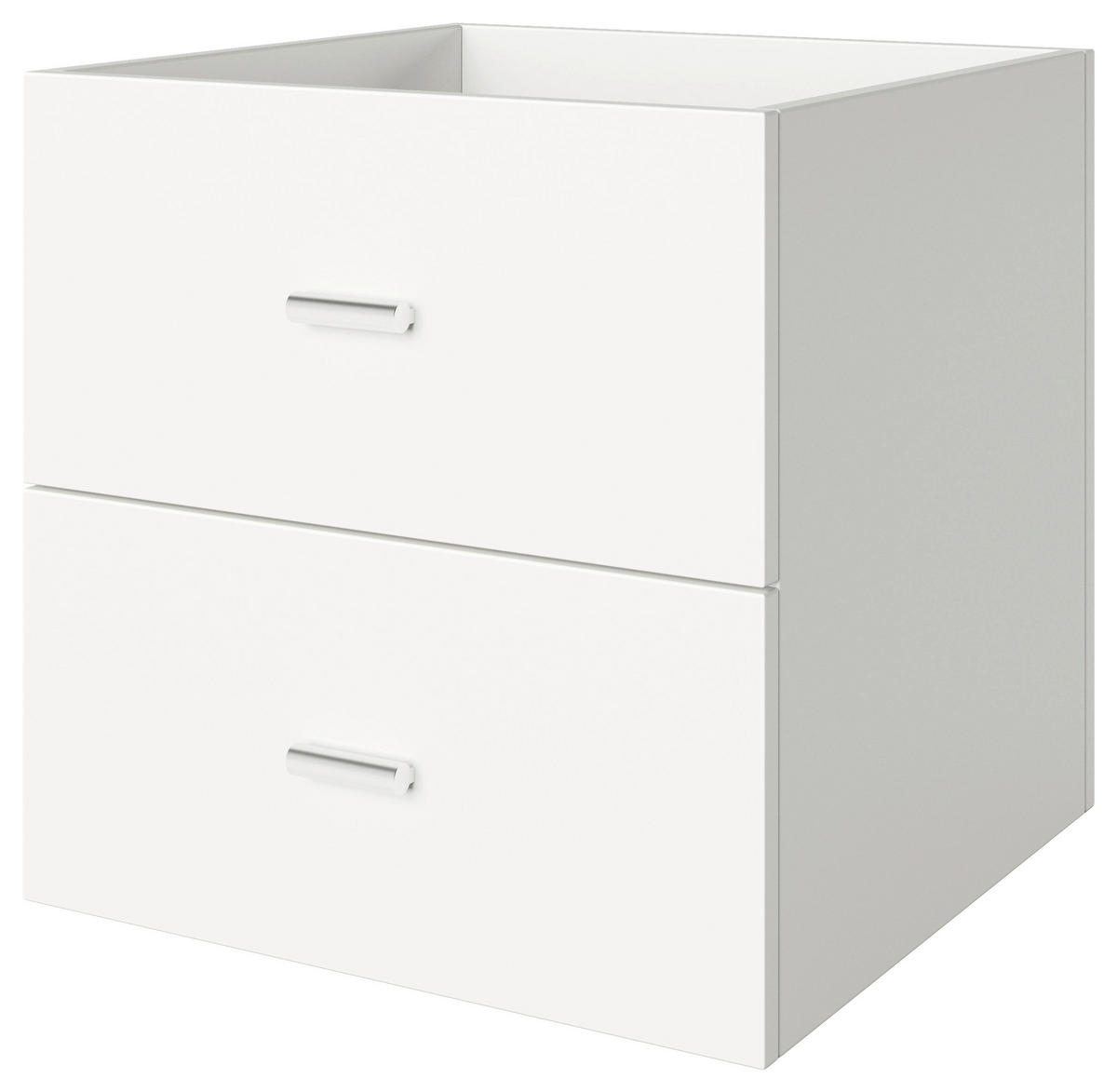 DOPPELSCHUBLADE - Silberfarben/Weiß, Basics, Holzwerkstoff/Kunststoff (34/34/33,4cm) - MID.YOU
