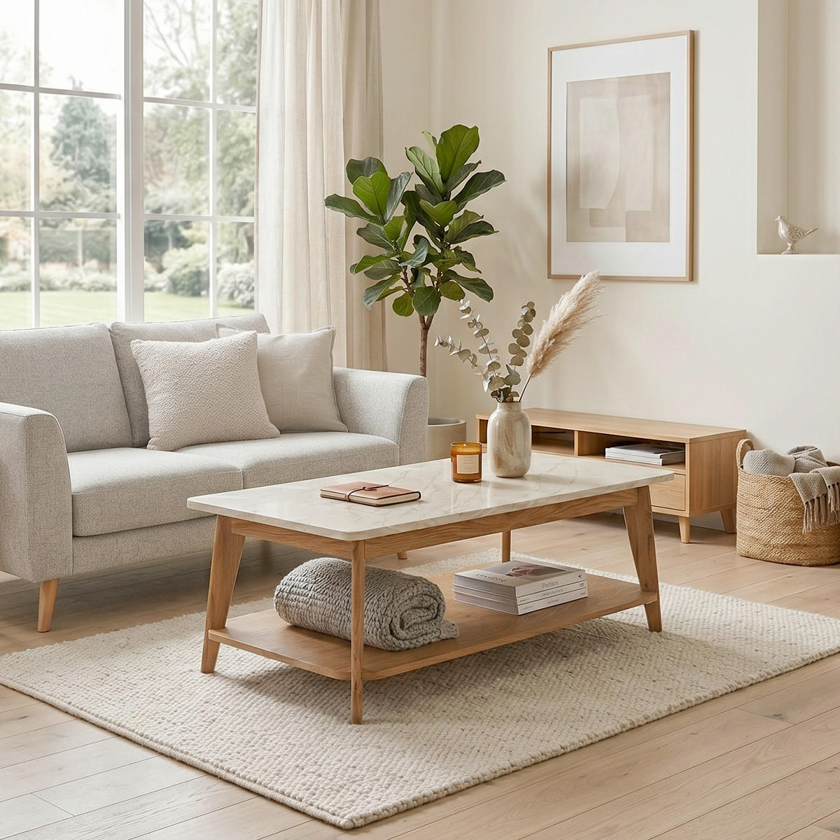 COUCHTISCH in Holzwerkstoff 110/55/39,7 cm  - Eichefarben/Weiß, MODERN, Holzwerkstoff (110/55/39,7cm) - MID.YOU