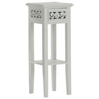 BEISTELLTISCH Paulownia massiv Weiß quadratisch  - Weiß, Basics, Holz (25/66/25cm)