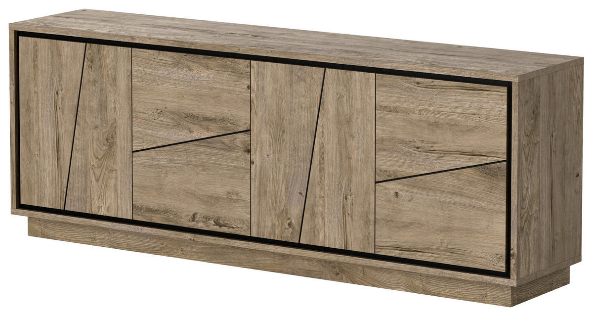 ŠIROKÁ KOMODA, koňaková, 204/84/44 cm - koňaková, Design, kompozitní dřevo (204/84/44cm) - Livetastic