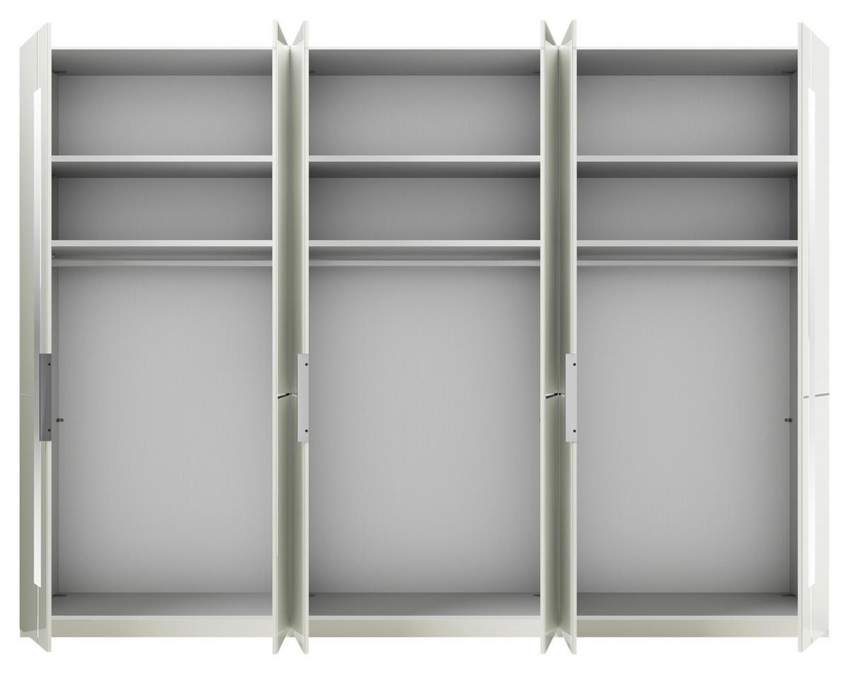 DREHTÜRENSCHRANK 296/236/58 cm 6-türig Weiß  - Chromfarben/Weiß, Design, Glas/Holzwerkstoff (296/236/58cm) - Musterring