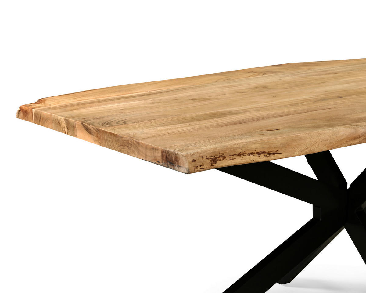 STOL ZA BLAGOVAONICU  crna, boje bagrema  drvo, metal      - boje bagrema/crna, Moderno, drvo/metal (180/90/76cm) - MID.YOU