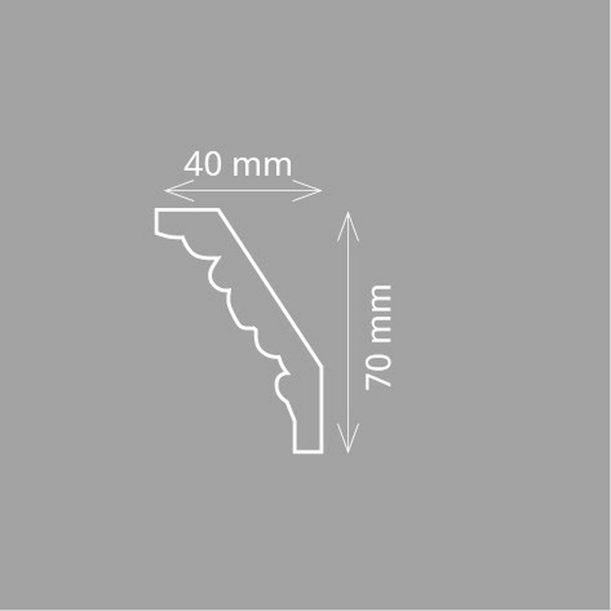 ZIERLEISTE 200/4,0/7,0 cm Weiß Kunststoff  - Weiß, Design, Kunststoff (200/4,0/7,0cm)