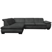 ECKSOFA Dunkelgrau Flachgewebe  - Dunkelgrau/Schwarz, Design, Textil/Metall (242/313cm) - Xora