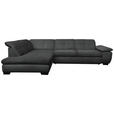 ECKSOFA Dunkelgrau Flachgewebe  - Dunkelgrau/Schwarz, Design, Textil/Metall (242/313cm) - Xora