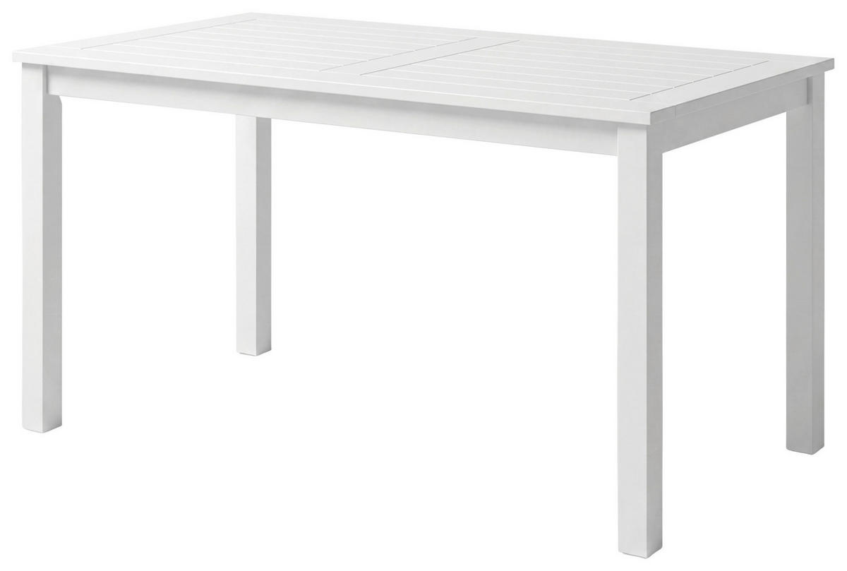 GARTENTISCH 130/70/75 cm Holz rechteckig  - Weiß, Basics, Holz (130/70/75cm) - Amatio Basic
