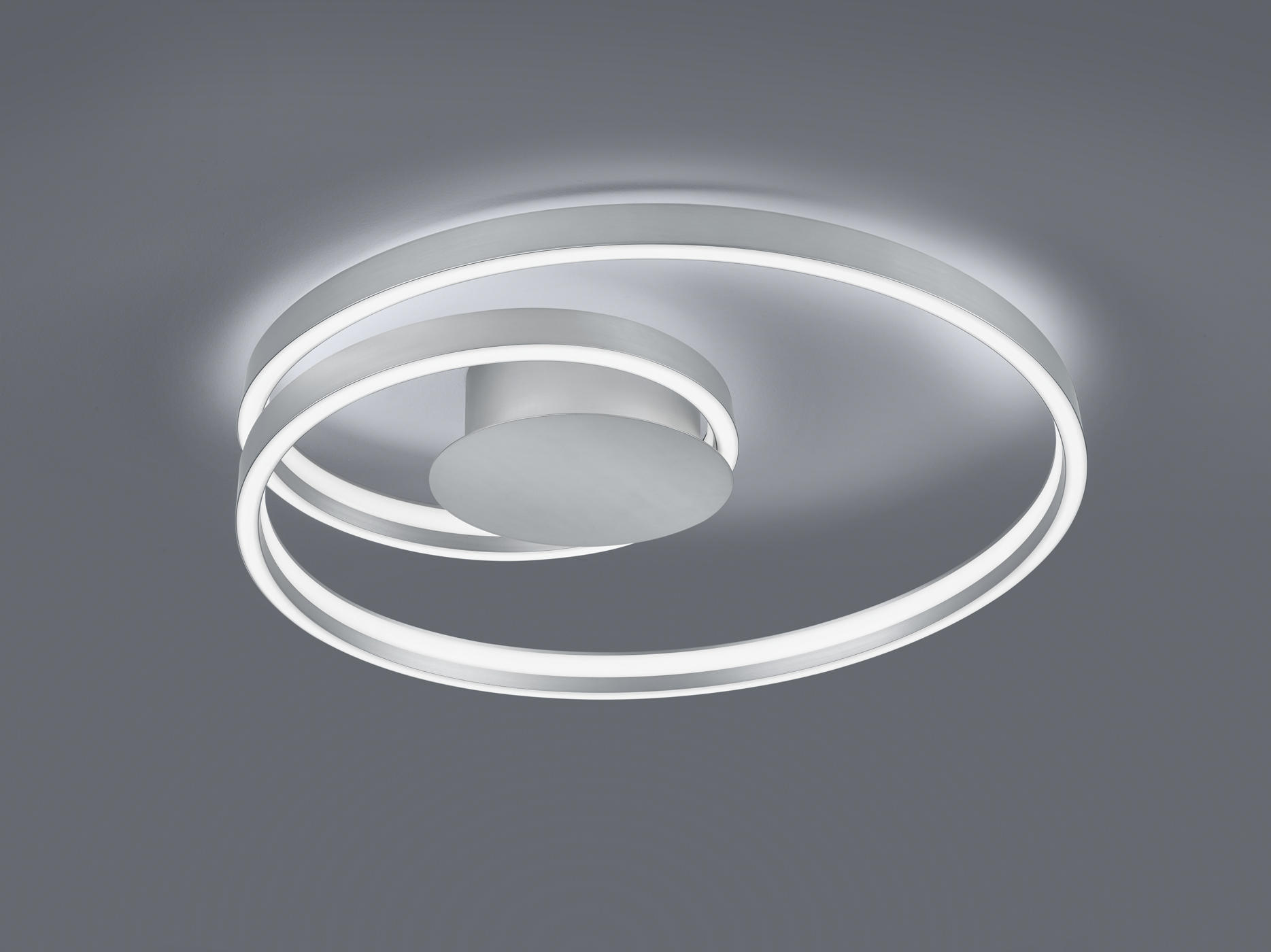 LED-DECKENLEUCHTE - Weiß/Nickelfarben, Design, Kunststoff/Metall (72/12cm) - Cinque