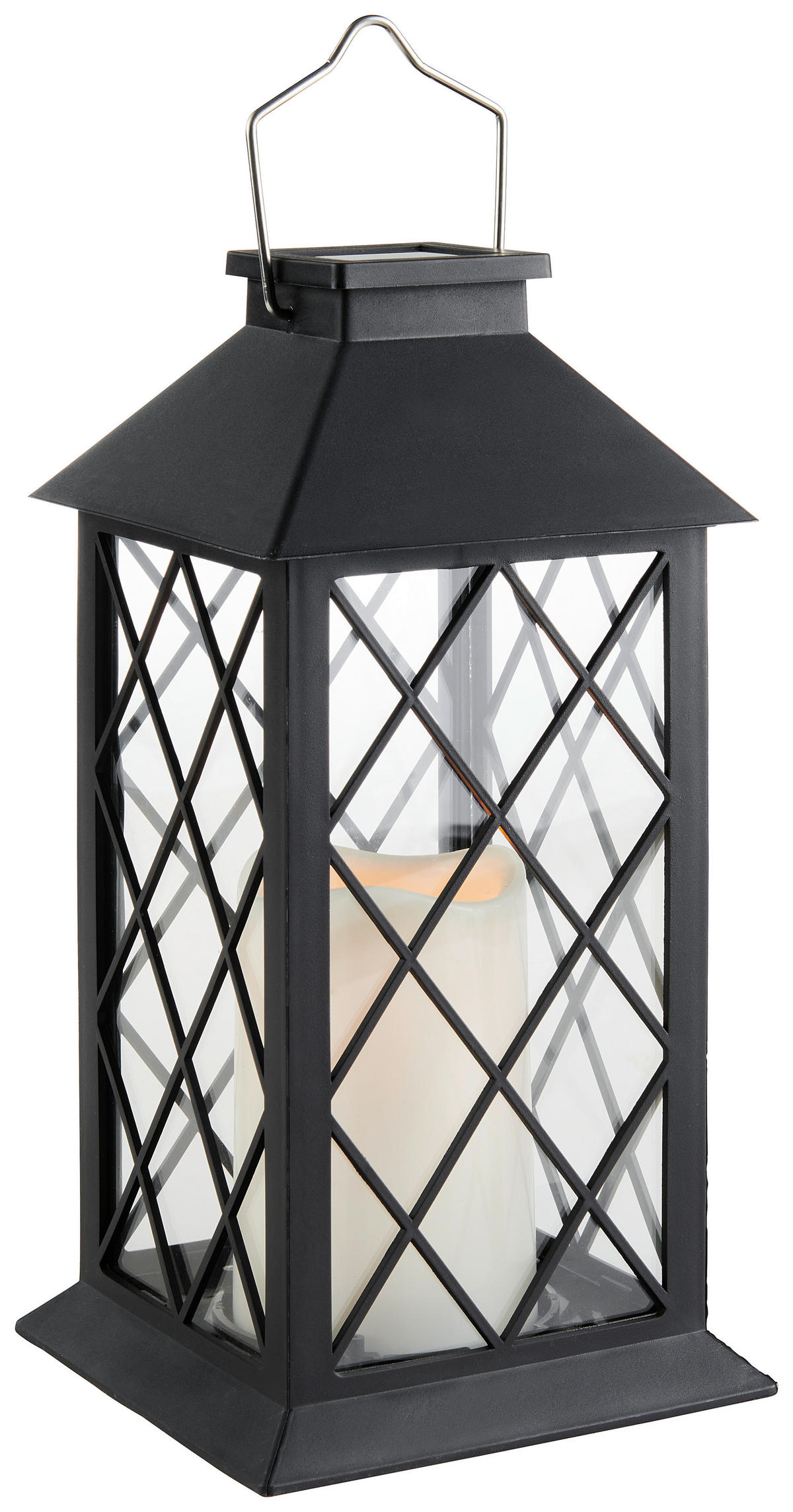 LED-LATERNE - Klar/Schwarz, LIFESTYLE, Glas/Kunststoff (14/32/14cm) - X-Mas