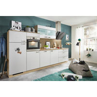 KÜCHENLEERBLOCK 330 cm   in Eichefarben, Hellgrau  - Edelstahlfarben/Eichefarben, Basics, Holzwerkstoff/Metall (330cm) - Welnova