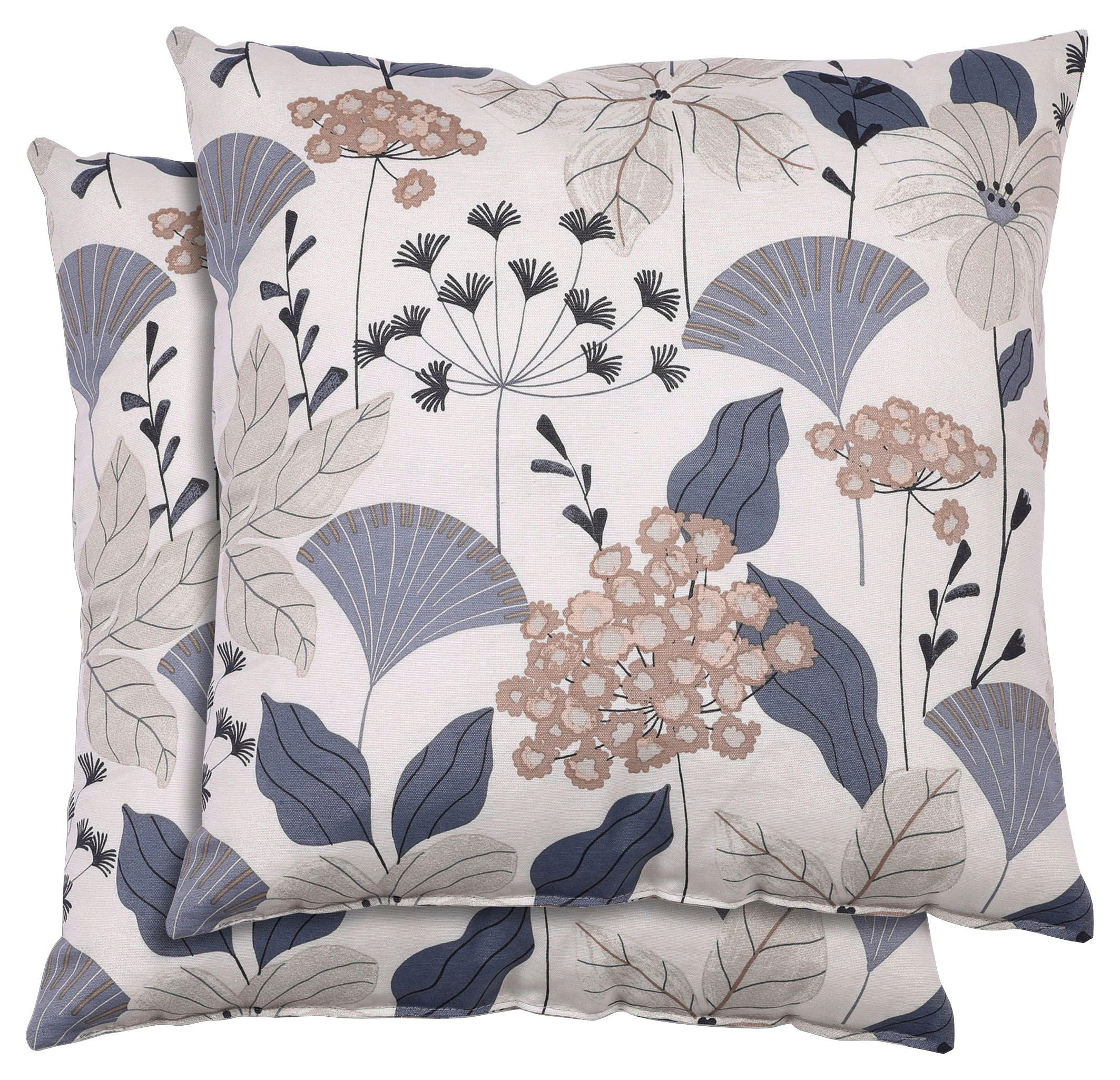 ZIERKISSENSET 2-teilig 48/48 cm  - Blau/Beige, Basics, Textil (48/48cm)