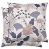 GARTENSITZKISSENSET Floral  - Blau/Beige, Basics, Textil (48/48cm)