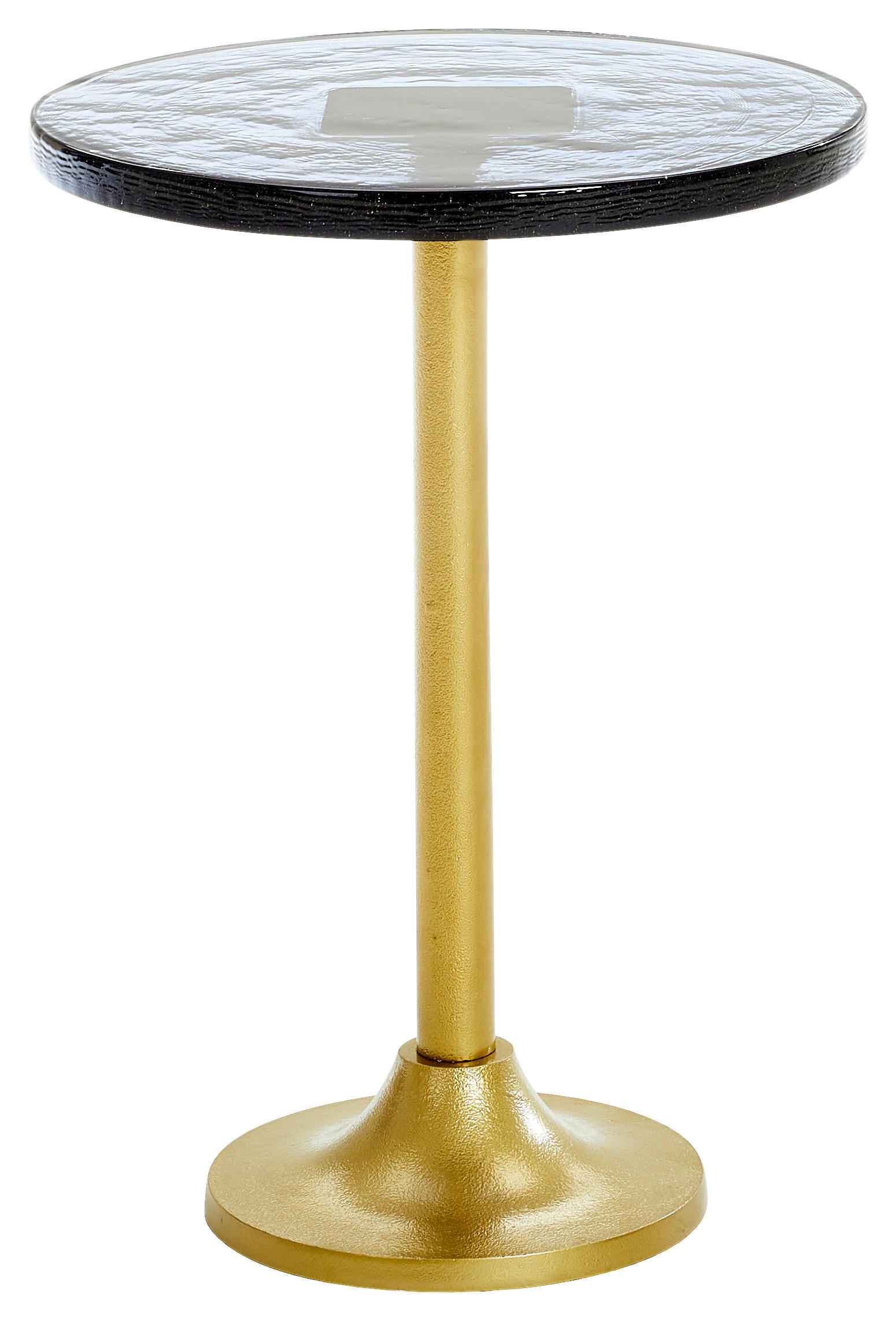 BEISTELLTISCH 37,5/37,5/49 cm Grau, Messingfarben rund  - Messingfarben/Grau, Design, Glas/Metall (37,5/37,5/49cm) - Ambia Home