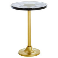 BEISTELLTISCH 37,5/37,5/49 cm Grau, Messingfarben rund  - Messingfarben/Grau, Design, Glas/Metall (37,5/37,5/49cm) - Ambia Home