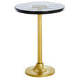 BEISTELLTISCH 37,5/37,5/49 cm Grau, Messingfarben rund  - Messingfarben/Grau, Design, Glas/Metall (37,5/37,5/49cm) - Ambia Home