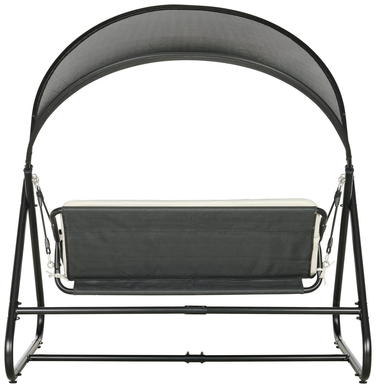 HOLLYWOODSKÁ HOUPAČKA  - černá/světle šedá, Moderní, kov/textil (166/190/145cm) - Beldano