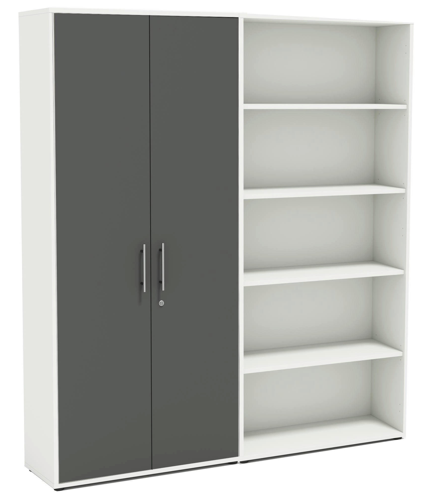 AKTENSCHRANK Anthrazit, Weiß  - Anthrazit/Weiß, MODERN, Holzwerkstoff (168,8/185,6/33cm) - MID.YOU