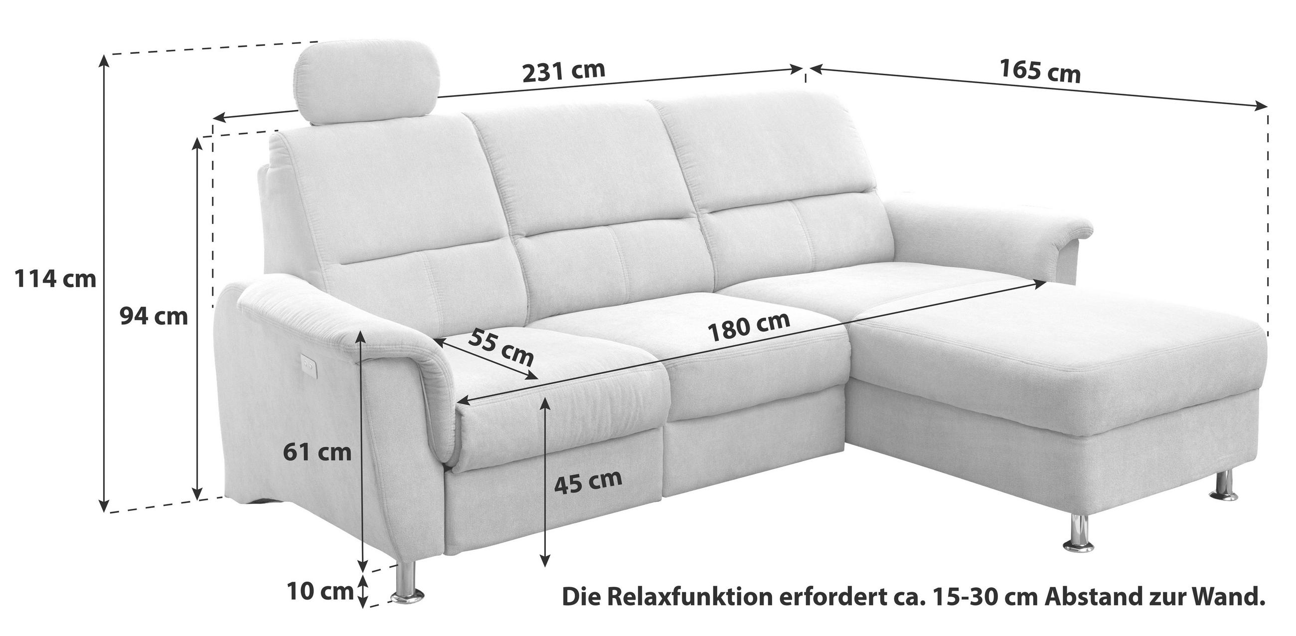 Thumbnail - Livetastic Ecksofa, Hellblau, Textil, Uni, 4-Sitzer, Ottomane rechts, L-Form, 231x165 cm, Made in EU, Rücken echt, USB-A...