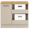 UNTERSCHRANK 100/91,8/58 cm   - Hellgrau/Schwarz, Basics, Holzwerkstoff/Metall (100/91,8/58cm) - Impuls