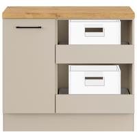 UNTERSCHRANK 100/91,8/58 cm   - Hellgrau/Schwarz, Basics, Holzwerkstoff/Metall (100/91,8/58cm) - Impuls