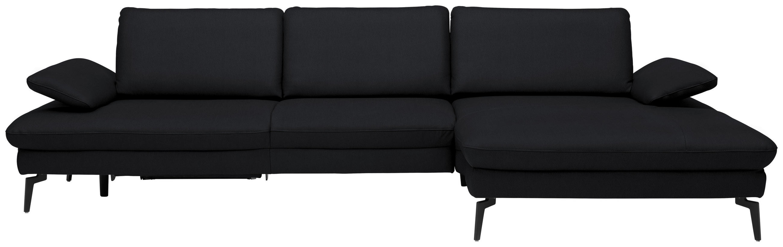 ECKSOFA in Echtleder Anthrazit  325/157 cm  - Anthrazit/Schwarz, Design, Leder/Metall (325/157cm) - Dieter Knoll