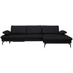 ECKSOFA in Echtleder Anthrazit  - Anthrazit/Schwarz, Design, Leder/Metall (325/157cm) - Dieter Knoll