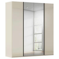 DREHTÜRENSCHRANK 201/235/61 cm,  in Champagner, 4-türig  - Champagner/Graphitfarben, Basics, Glas/Holzwerkstoff (201/235/61cm) - Novel