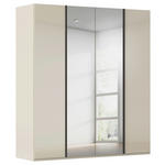 DREHTÜRENSCHRANK 201/223/61 cm,  in Champagner, 4-türig  - Champagner/Graphitfarben, Basics, Glas/Holzwerkstoff (201/223/61cm) - Novel