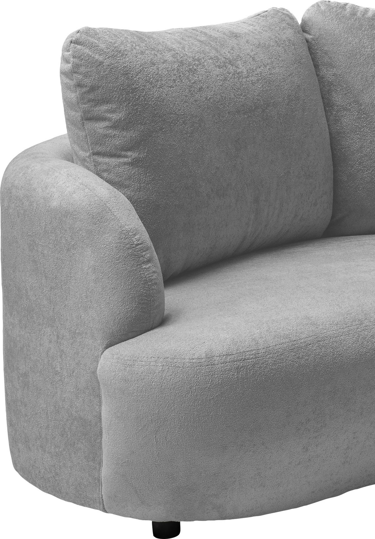 ECKSOFA in Mikrofaser Silberfarben  - Silberfarben/Schwarz, Modern, Kunststoff/Textil (139/250cm) - Livetastic