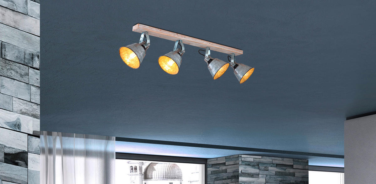 STRAHLER GÜNTHER 82/17,5/24 cm   - Zinkfarben/Weiß, LIFESTYLE, Holz/Metall (82/17,5/24cm) - Globo