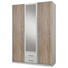 DREHTÜRENSCHRANK 3-türig Eichefarben, Weiß - Eichefarben/Alufarben, Design, Holzwerkstoff/Kunststoff (135/198/58cm) - Carryhome