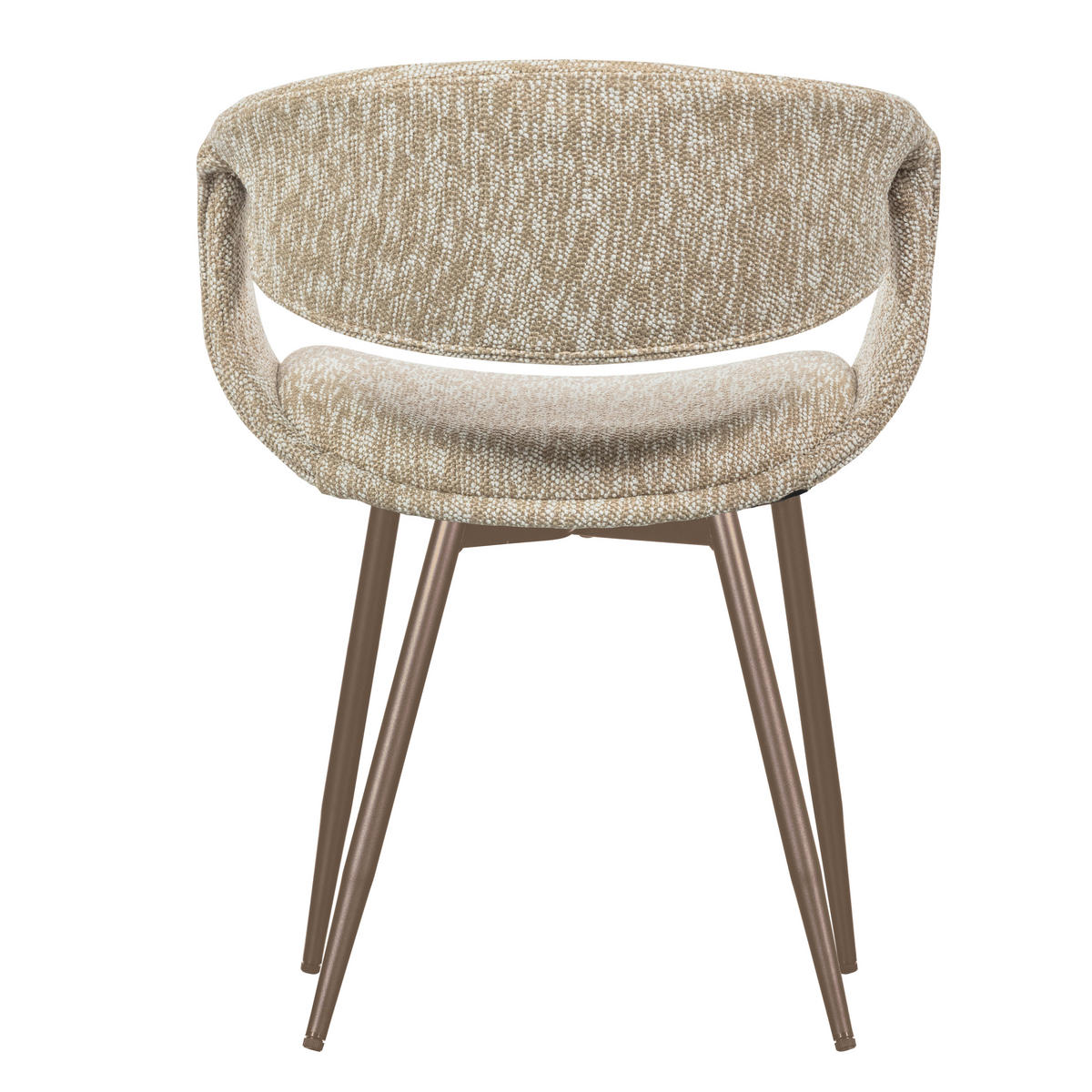 ARMLEHNSTUHL-SET 2 Stück  in Kupfer Webstoff  - Sandfarben/Kupferfarben, MODERN, Textil/Metall (57/78/57cm) - Livetastic