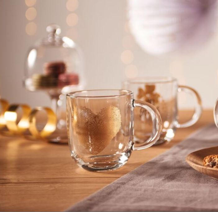 TASSE 400 ml  - Klar/Goldfarben, Basics, Glas (14/15/8,7cm) - Leonardo