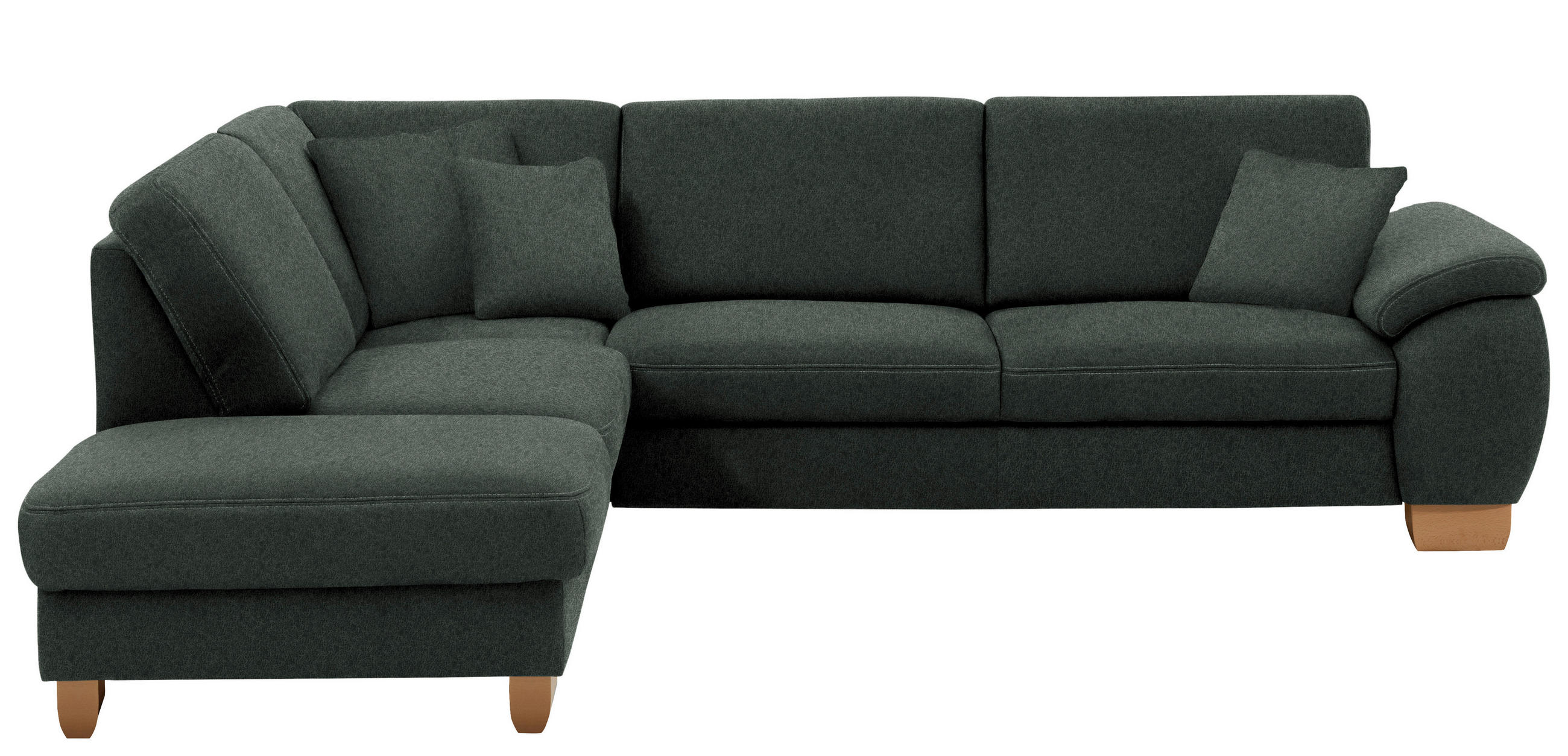 ECKSOFA in Mikrofaser Dunkelgrau  - Wildeiche/Dunkelgrau, Konventionell, Holz/Textil (236/286cm) - Voleo