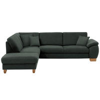 ECKSOFA in Mikrofaser Dunkelgrau  - Wildeiche/Dunkelgrau, Konventionell, Holz/Textil (236/286cm) - Voleo