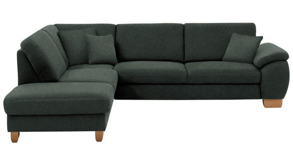 ECKSOFA in Mikrofaser Dunkelgrau  - Wildeiche/Dunkelgrau, KONVENTIONELL, Holz/Textil (236/286cm) - Voleo