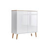 KOMMODE Mailand Typ 4 + HF  in 79/86/33 cm  - Weiß Hochglanz/Eiche Artisan, MODERN, Holz/Holzwerkstoff (79/86/33cm) - MID.YOU