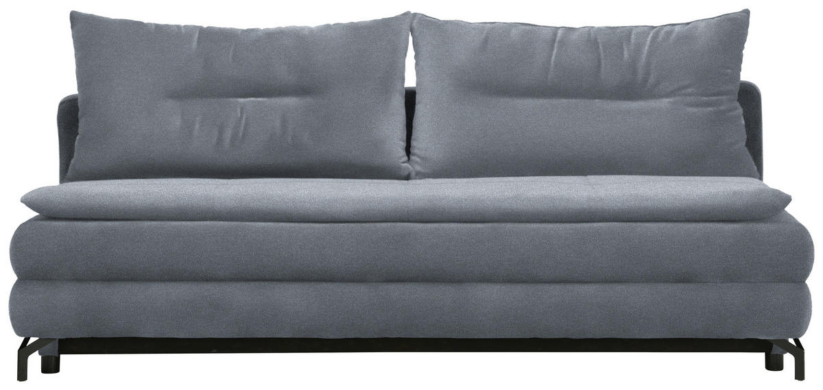 KANAPÉÁGY szürkéskék  - fekete/szürkéskék, Modern, textil/fém (208/73/92/102cm) - Novel