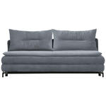 SCHLAFSOFA  in Flachgewebe Graublau  - Graublau/Schwarz, MODERN, Textil/Metall (208/73/92/102cm) - Novel